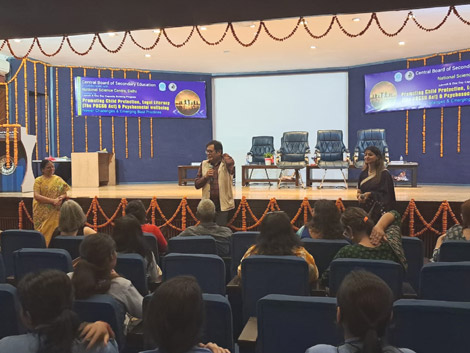 Expressions India: CBSE in collaboration with National Science Centre, Delhi organises the Launch and one Day Capacity Building Program - Promoting Child Protection, Legal Literacy (The POSCO Act) and Psychosocial Wellbeing - Newer Challenges and Emerging Best Practices - Click to Enlarge