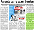 Expressions India - Media - Parents Carry Exam Burden-Times of India- February 15, 2012 page 09: Click to Enlarge
